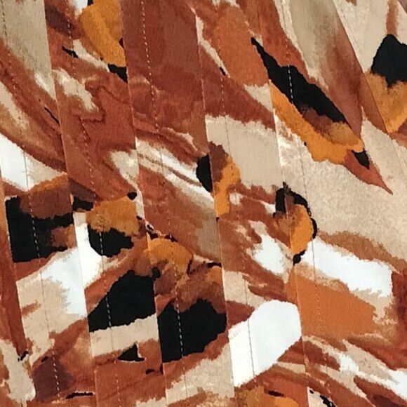 NWT Cocomo Plus Size 3X Brown Animal Print Pintuck Short Flutter Sleeve Top - Picture 4 of 7